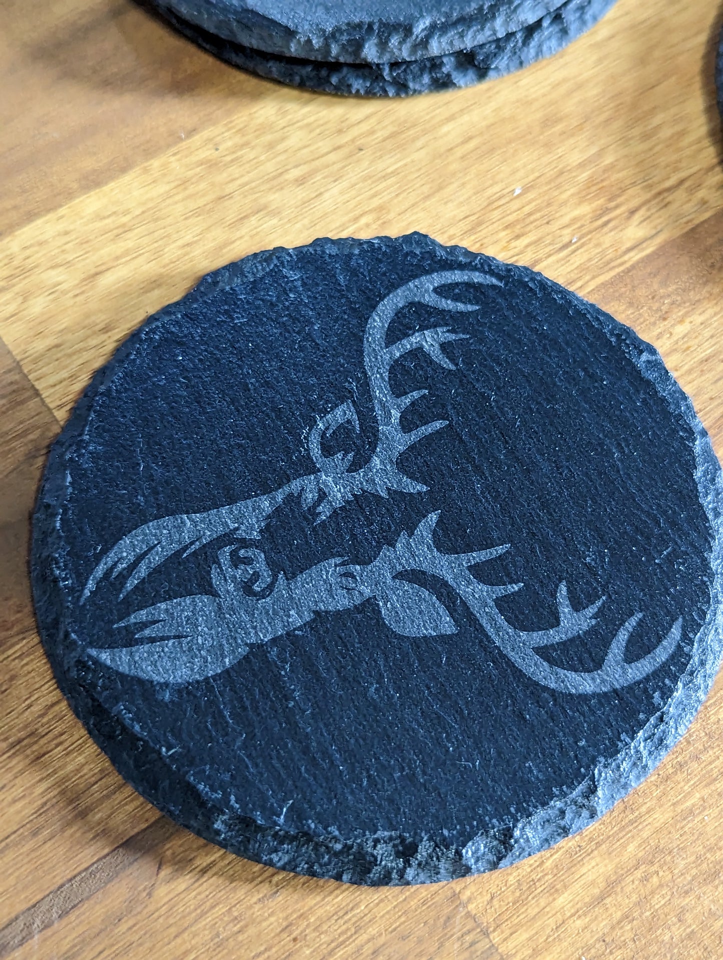 Stag Slate Coasters – Engraved Set of 4 for Nature & Wildlife Enthusiasts