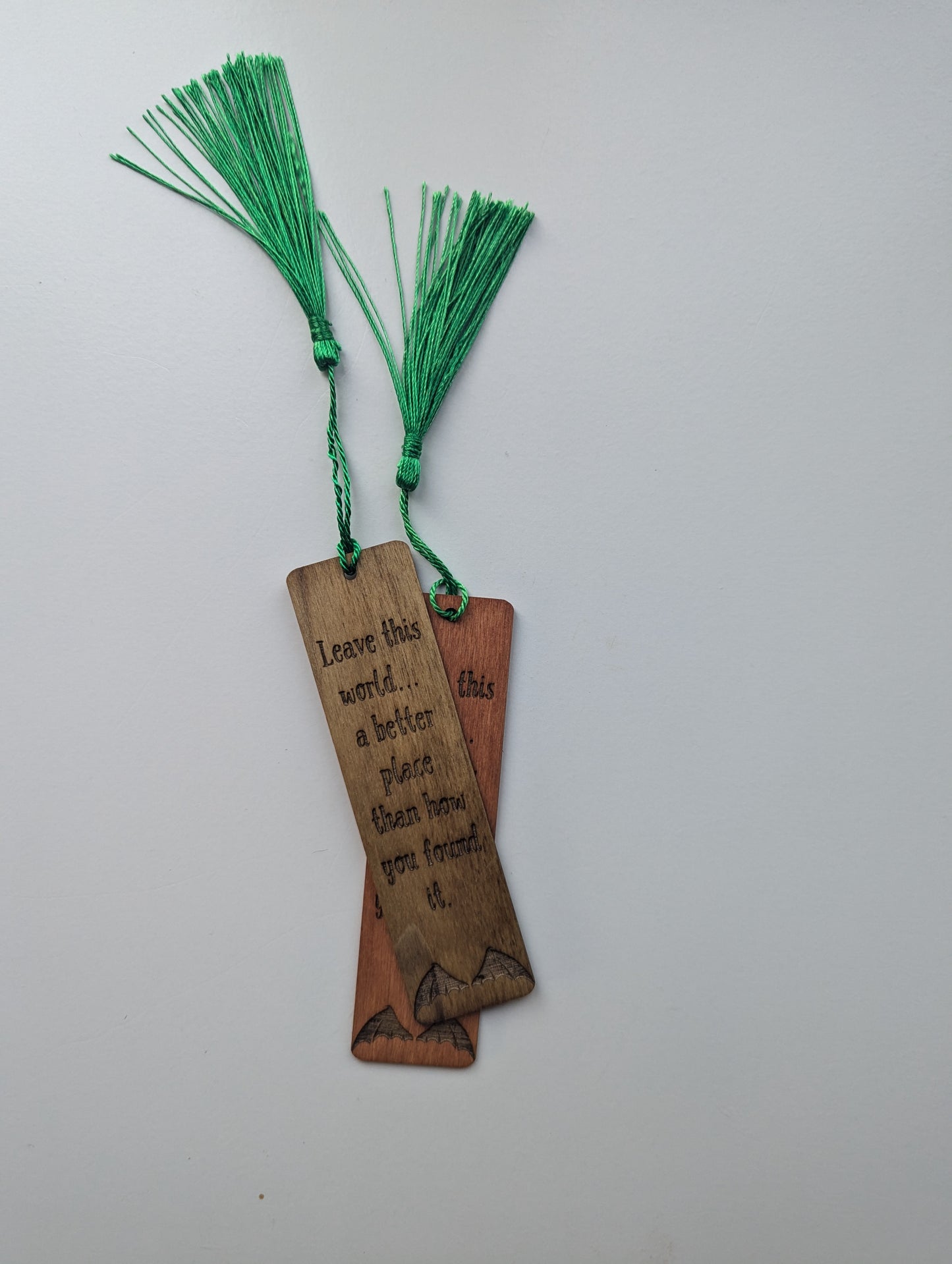 alt="Engraved wooden ACOTAR bookmark with quote 'A Better Place'"