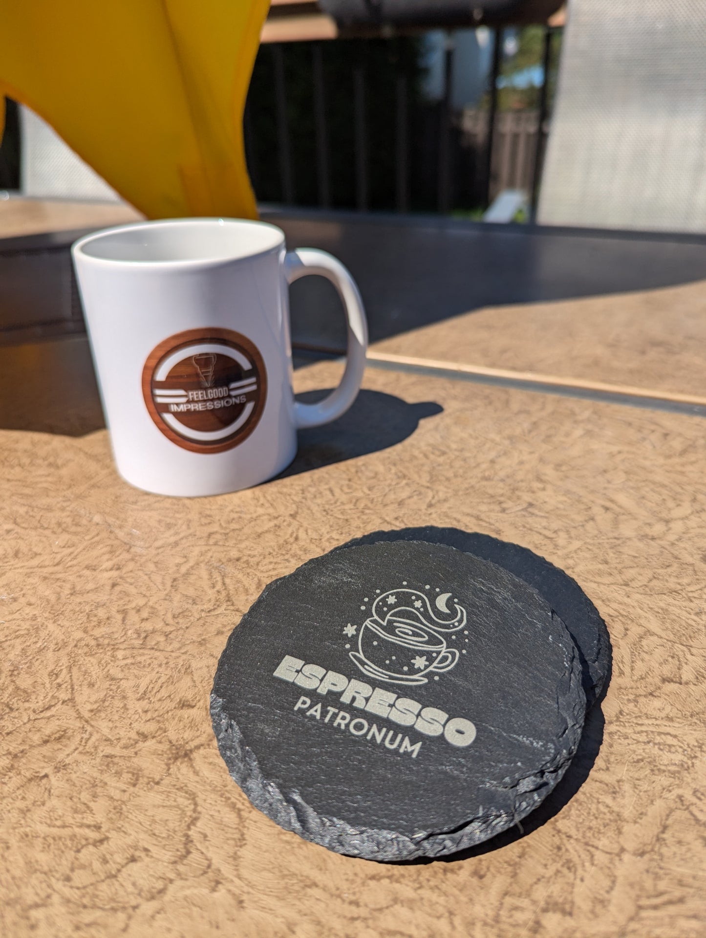 Slate Coasters Engraved | Espresso Patronum
