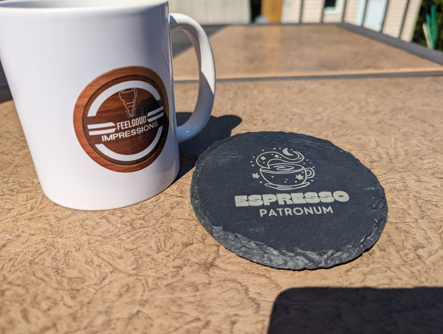 Slate Coasters Engraved | Espresso Patronum