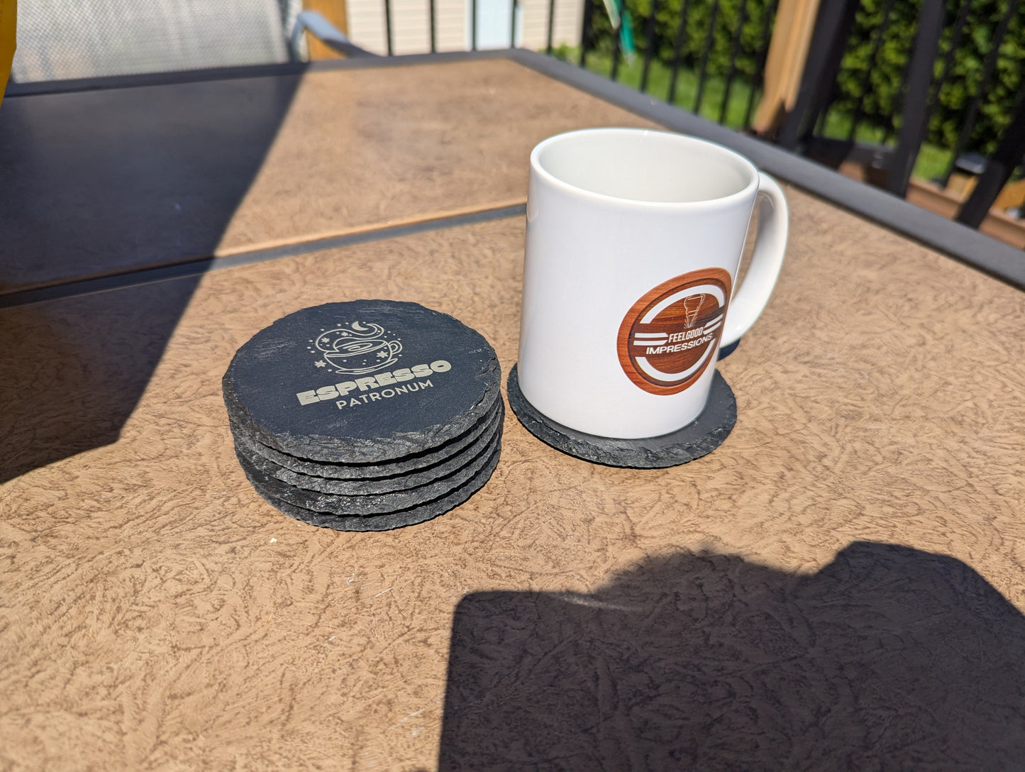 Slate Coasters Engraved | Espresso Patronum