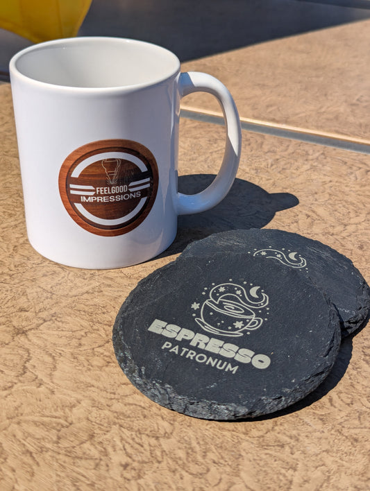 Slate Coasters Engraved | Espresso Patronum