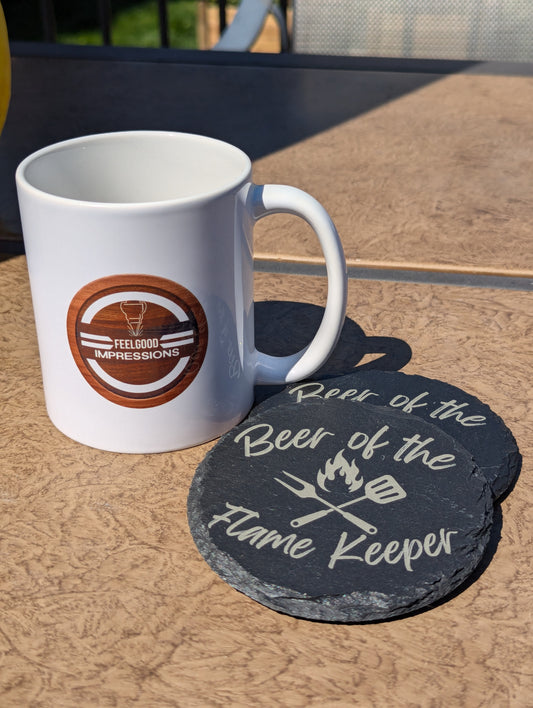 Slate Coasters Engraved | Beer of the Flame Keeper