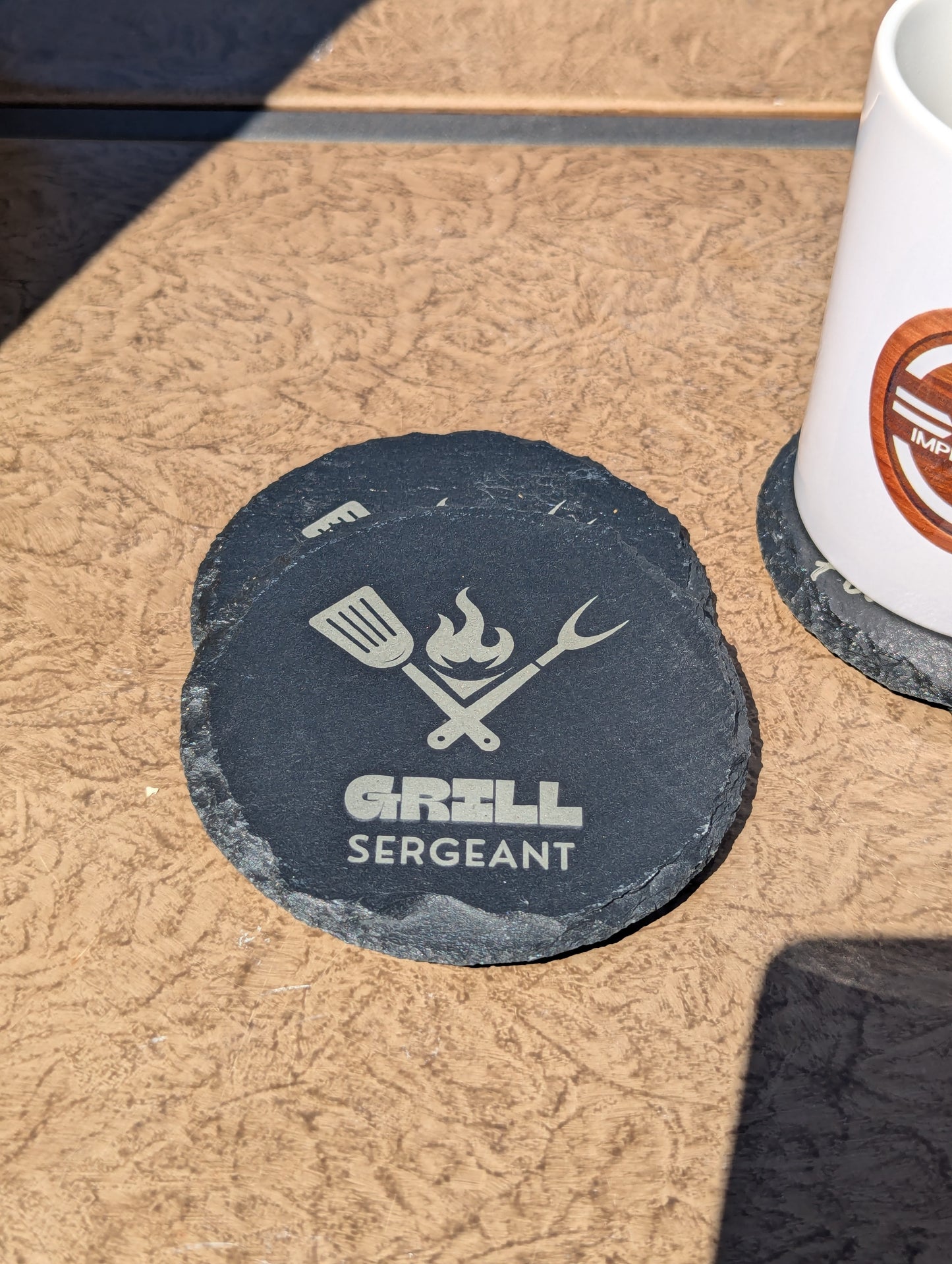 Slate Coasters Engraved | Grill Sergeant | Set of 4