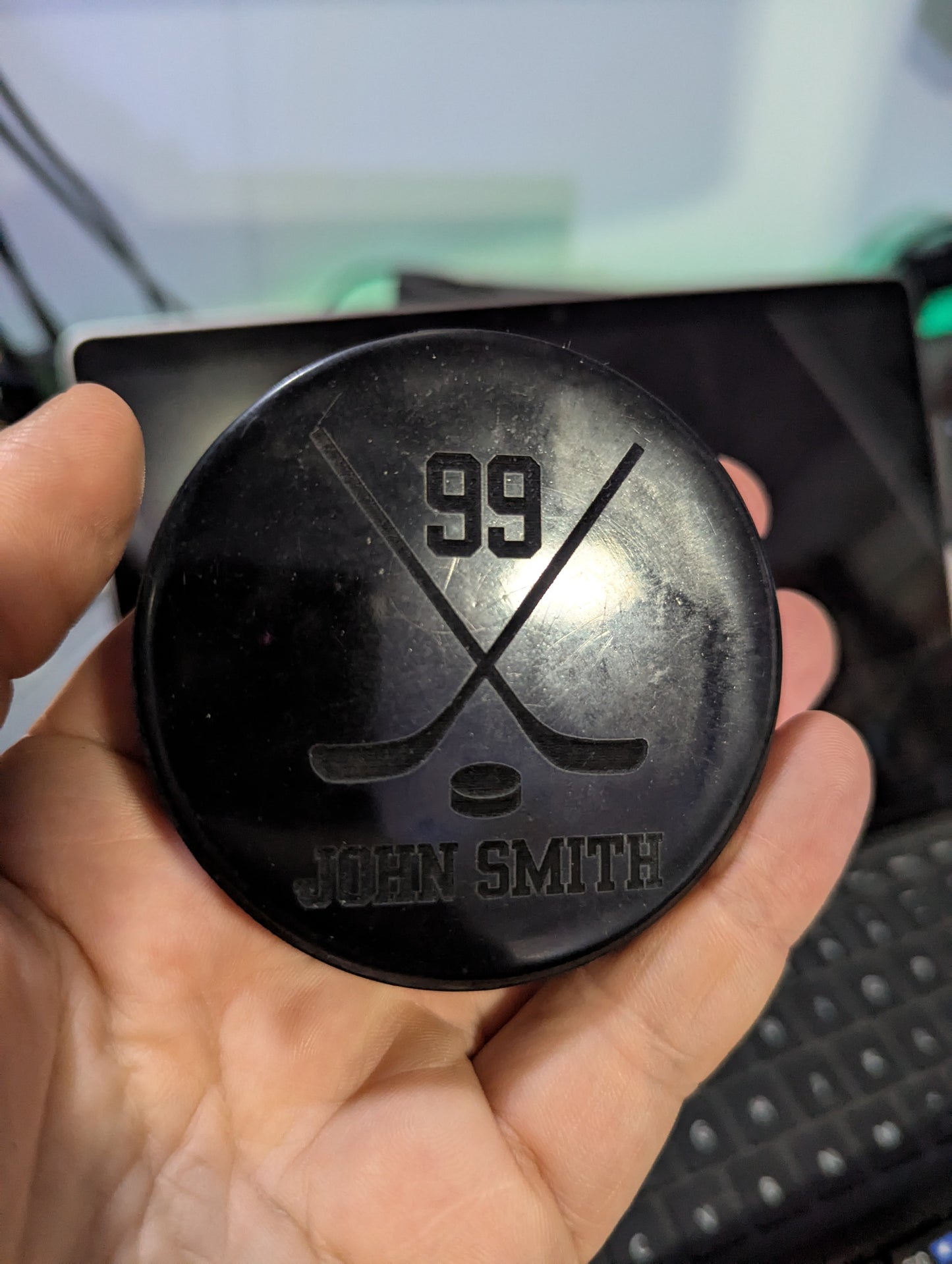 Custom Engraved Hockey Pucks