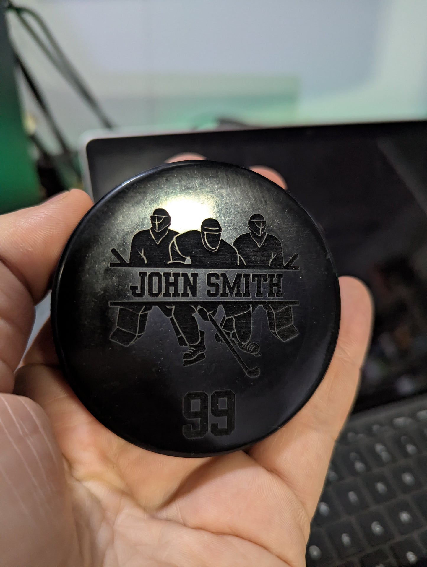 Custom Engraved Hockey Pucks