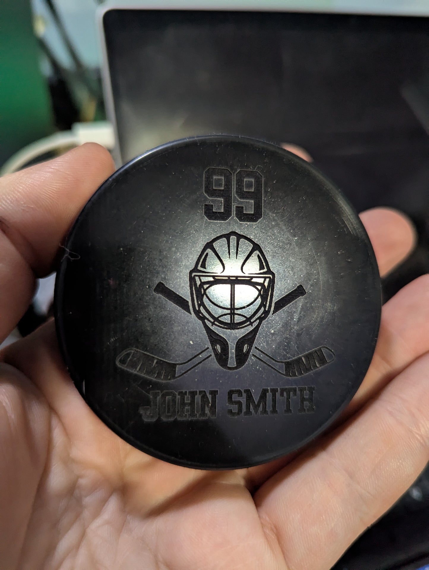 Custom Engraved Hockey Pucks