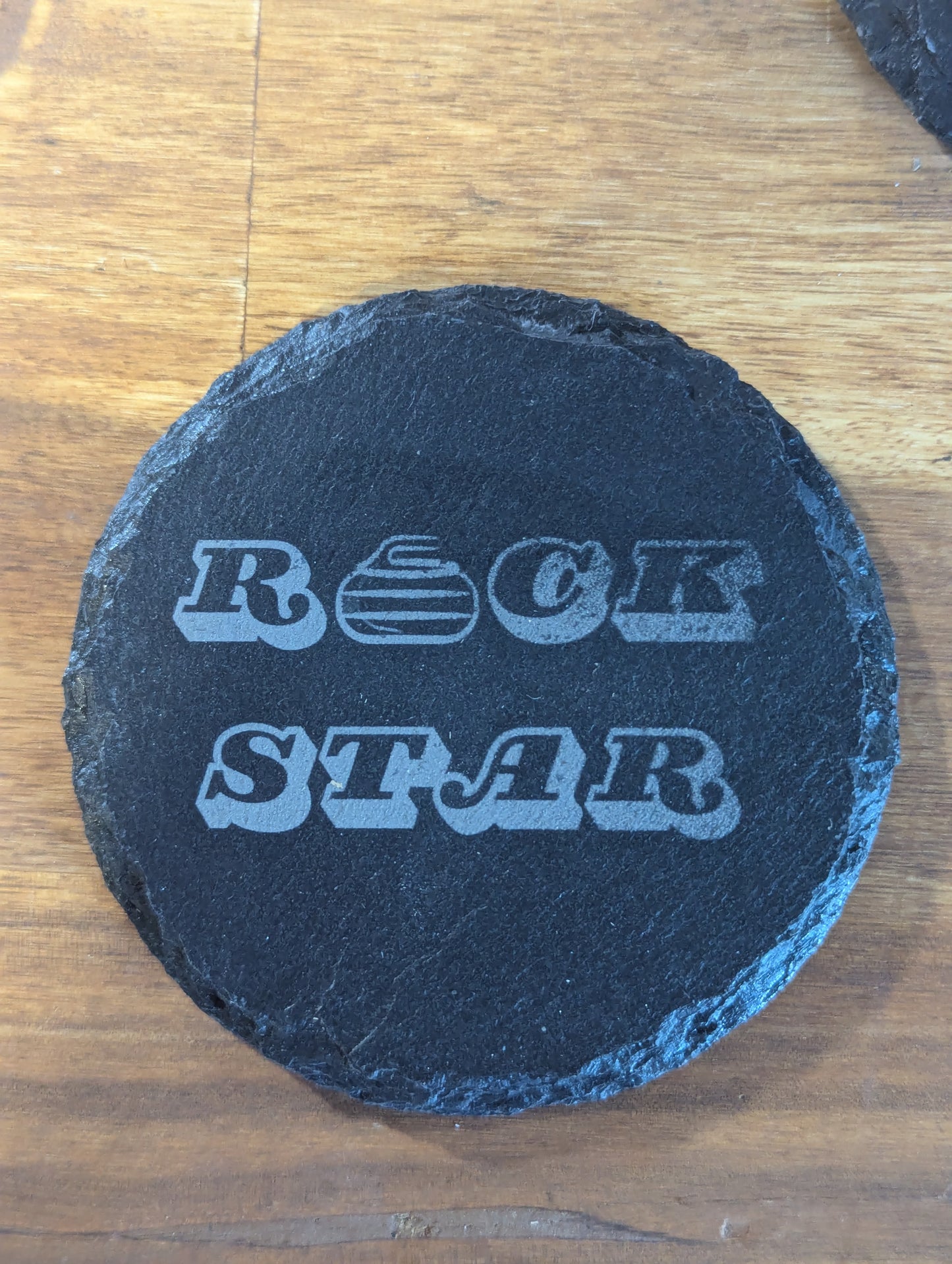 Rock Star | Slate Coaster Set | Funny Curler Gift for Men & Women