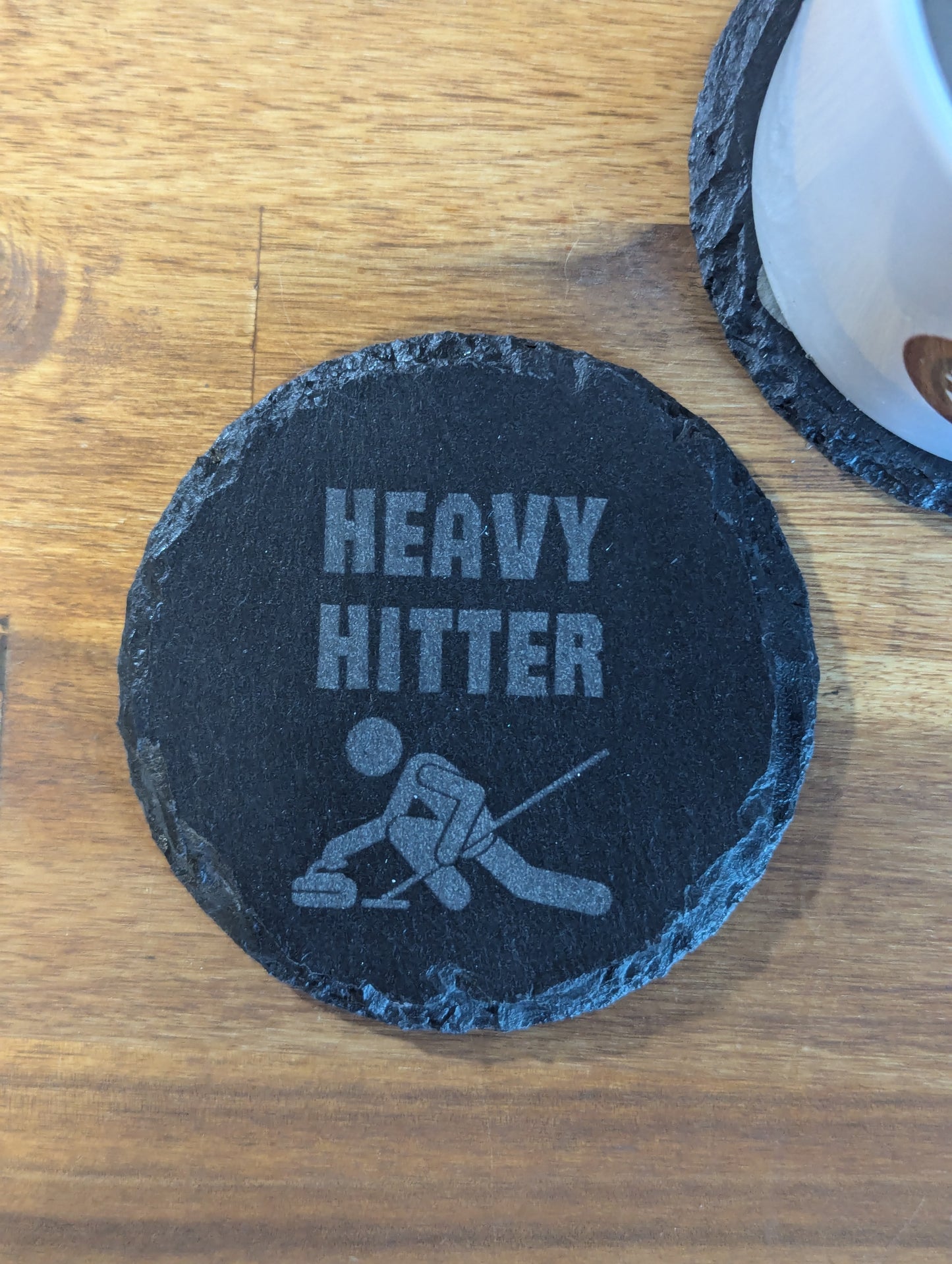 Heavy Hitter | Slate Coaster Set | Funny Curler Gift for Men & Women