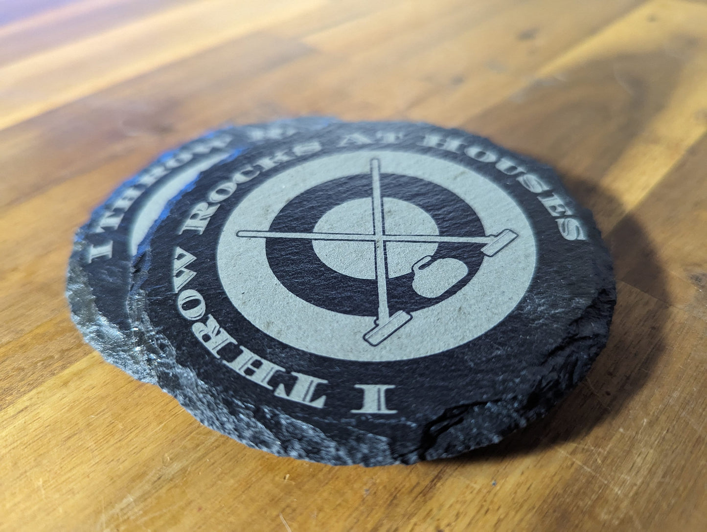 Curling Coasters | Set of 4 | Slate