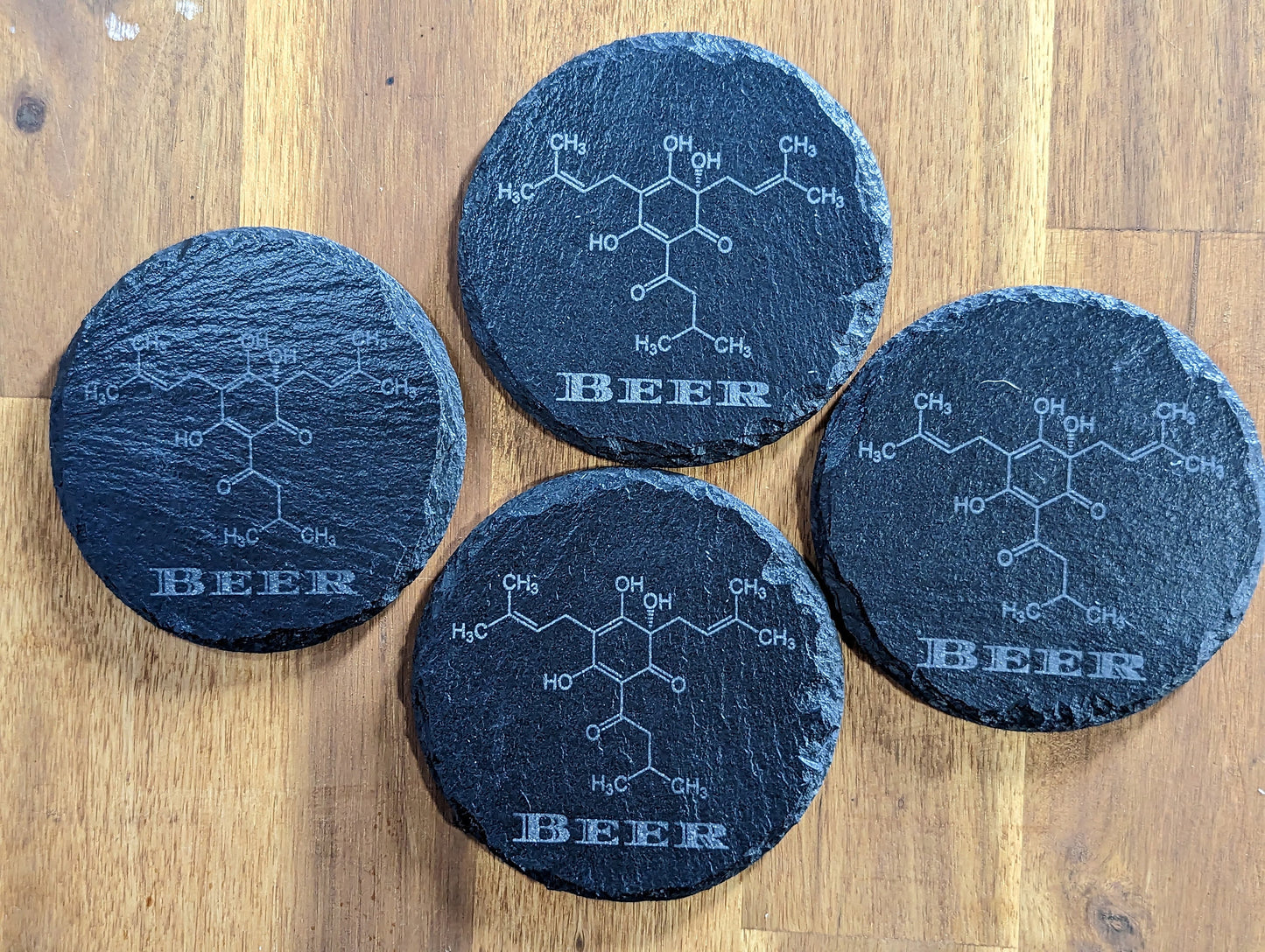 Beer Chemical Molecule Slate Coasters | Set of 4