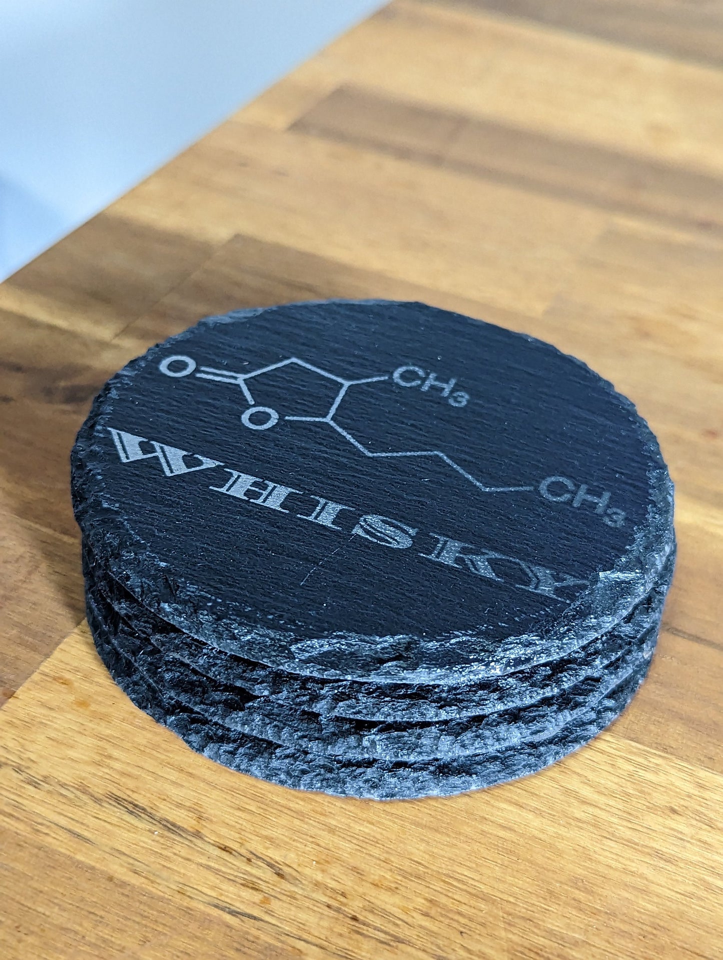 Whisky Molecule Slate Coasters | Chemistry of Scotch & Bourbon Gift