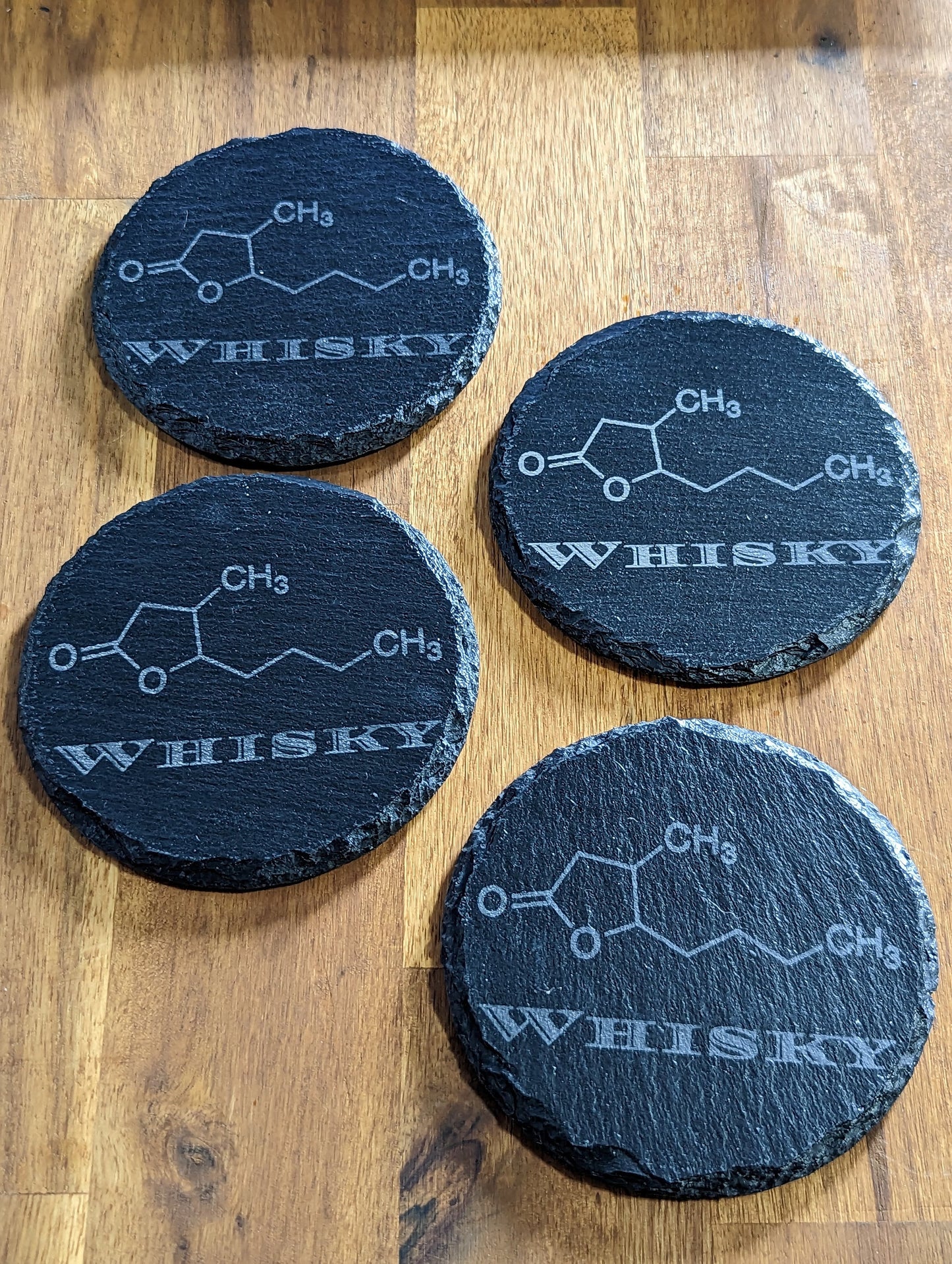 Whisky Molecule Slate Coasters | Chemistry of Scotch & Bourbon Gift
