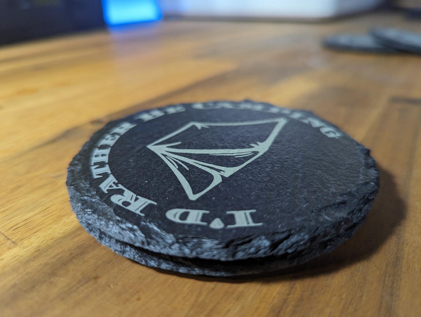 Tent Camping Slate Coasters – Set of 4 | Engraved Camping Scene Coasters