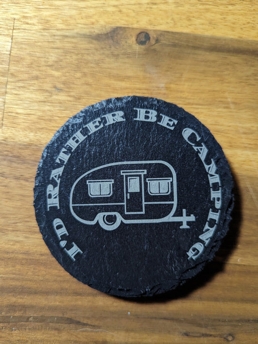 Trailer Camping Slate Coasters – Engraved Set of 4 | RV & Camper Decor